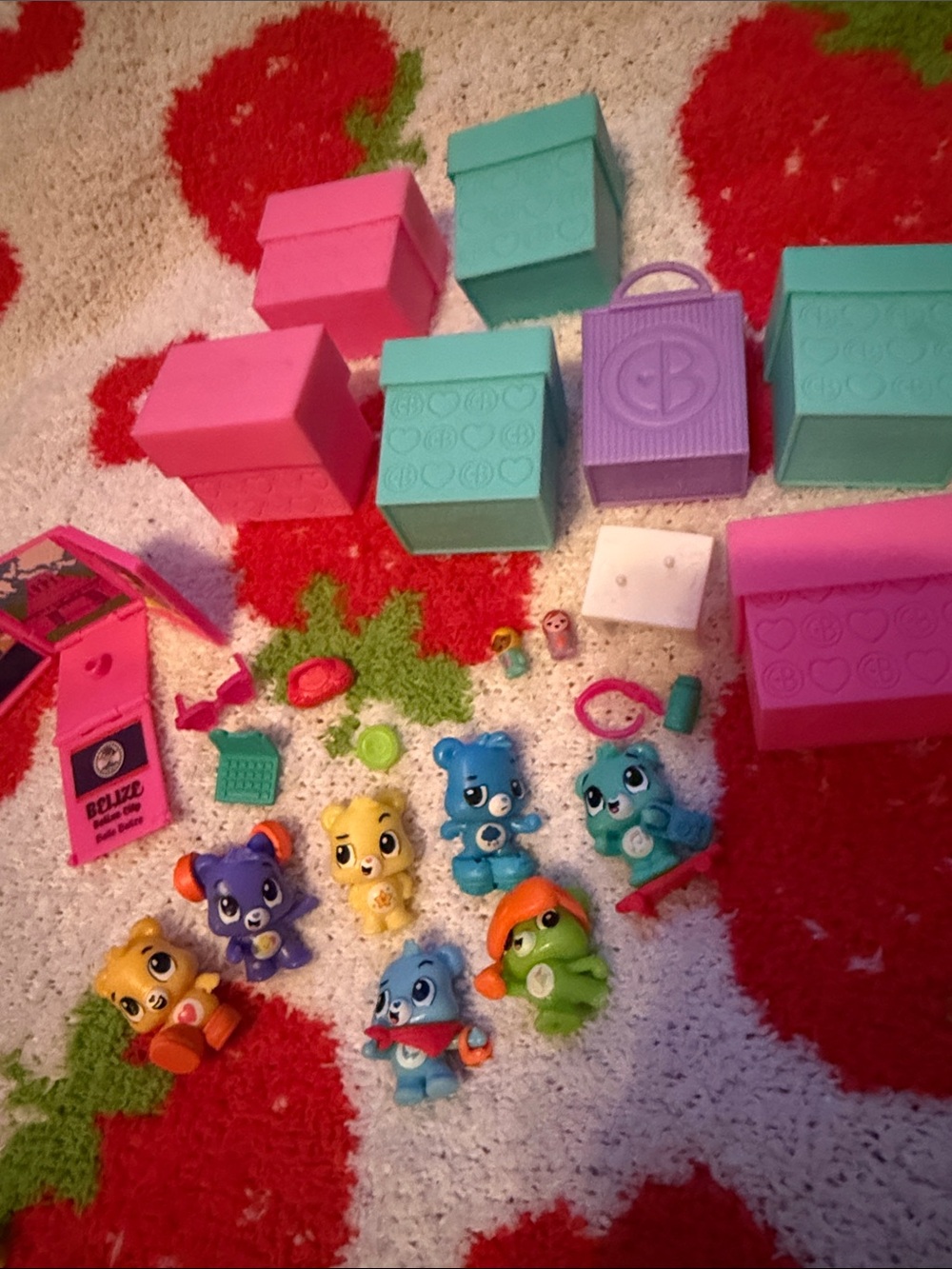 Care Bears Lil ❤️ BESTIES Micro Figures Funshine, Togetherness & Bedtime Lot